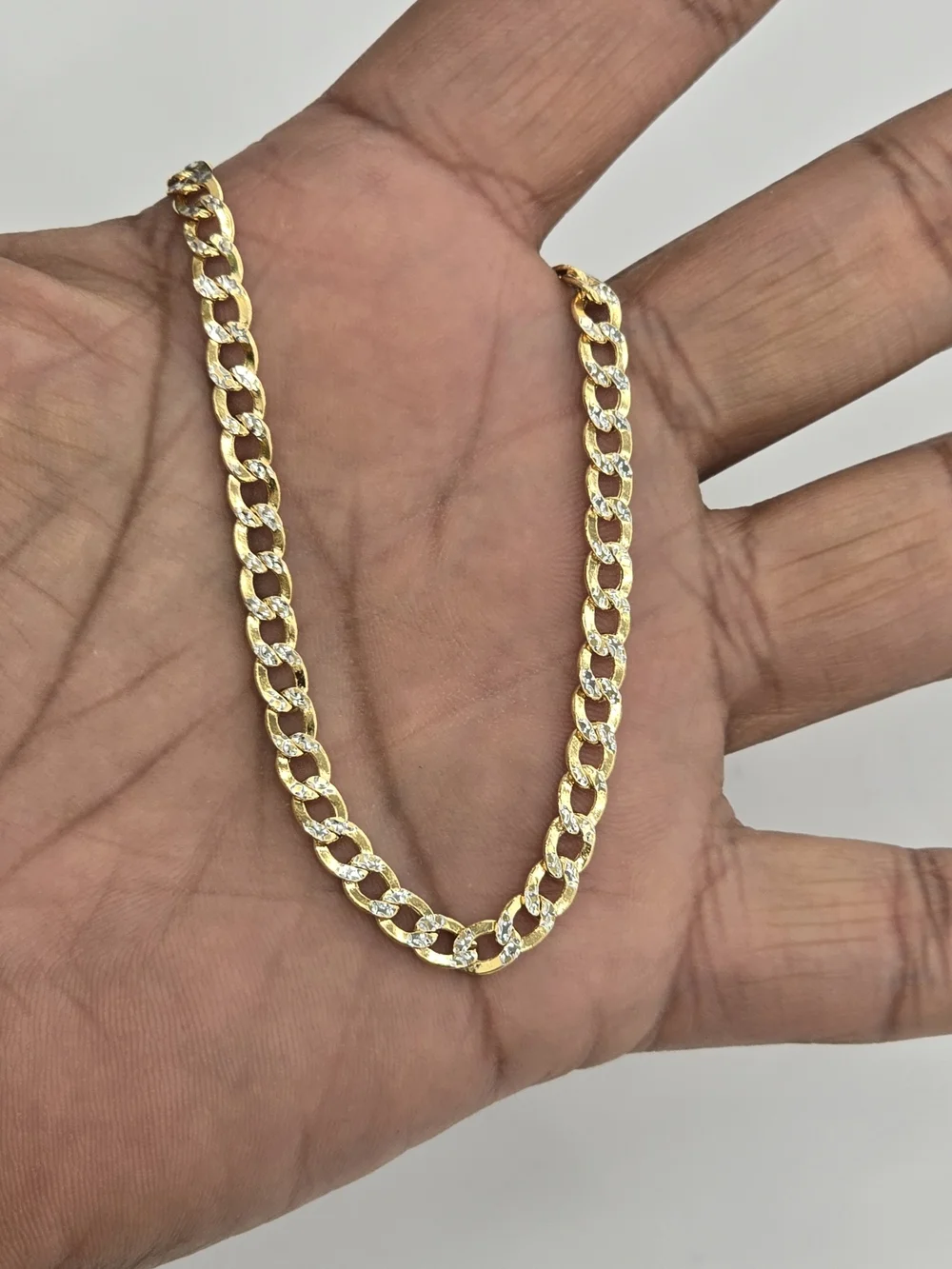 10k Real Gold Cuban Diamond Cut Bracelet 4.5 Mm 8 Inches